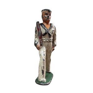Vintage Lead Military Naval Soldier Carrying Rifle 3.5" Tall